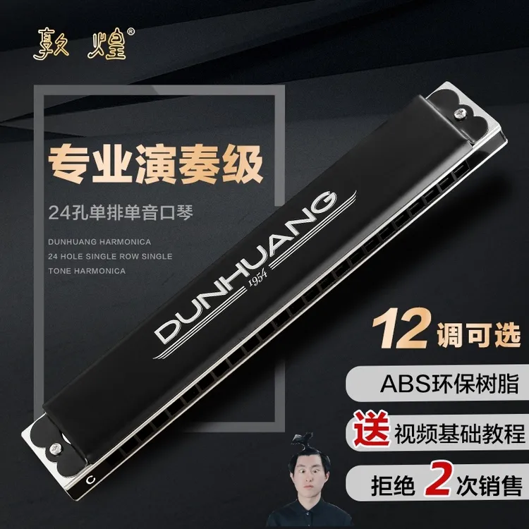 【老段吉他】推荐敦煌Y2411单孔单音口琴初学入门24孔成人演奏口琴