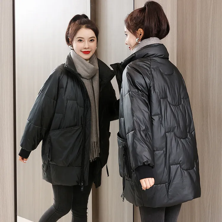 含序棉衣女中长款立领棉服时尚宽松棉袄冬季新款百搭韩版外套大码