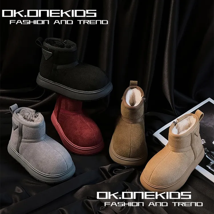 亲子款儿童冬季新款加厚雪地棉保暖卡皮巴拉时尚中帮防滑6805