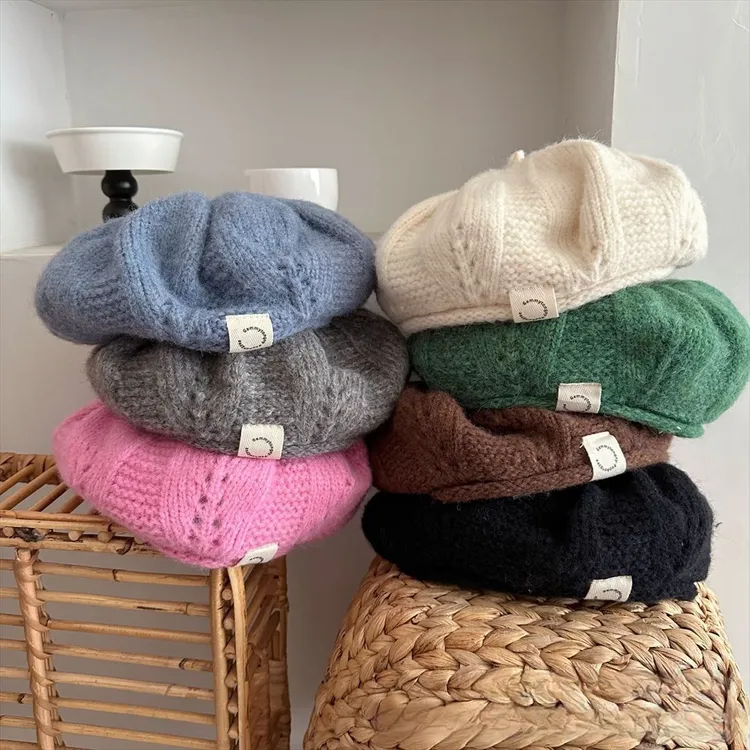 儿童帽子秋冬季女童贝雷帽女孩画家帽冬季宝宝女宝2024新款蓓蕾帽