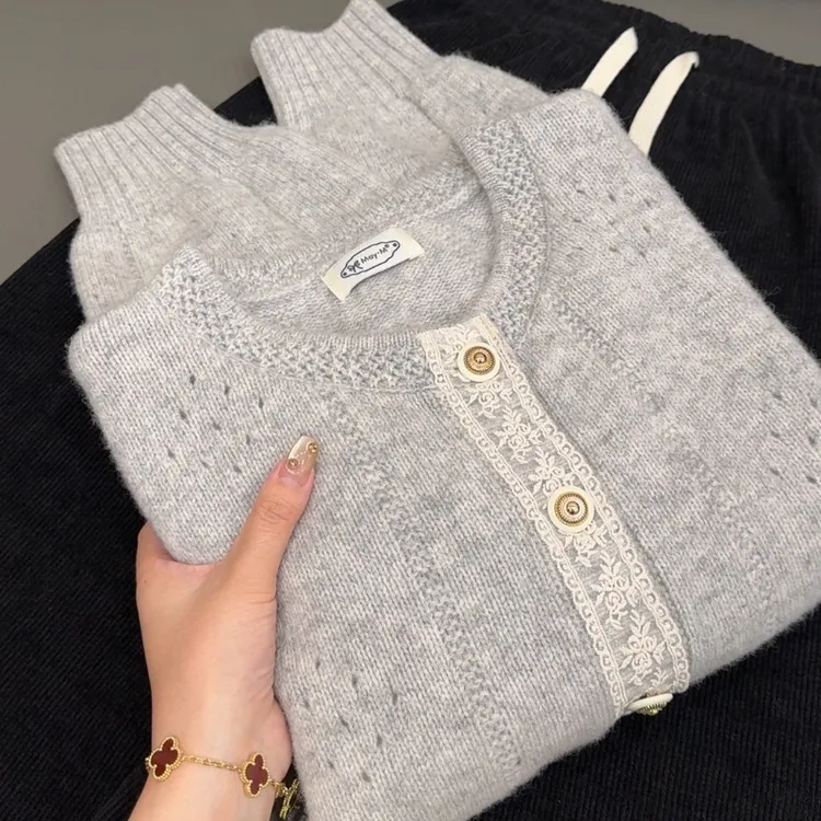 针织开衫小香风气质洋气时尚百搭加厚秋冬长袖轻奢宽松韩版