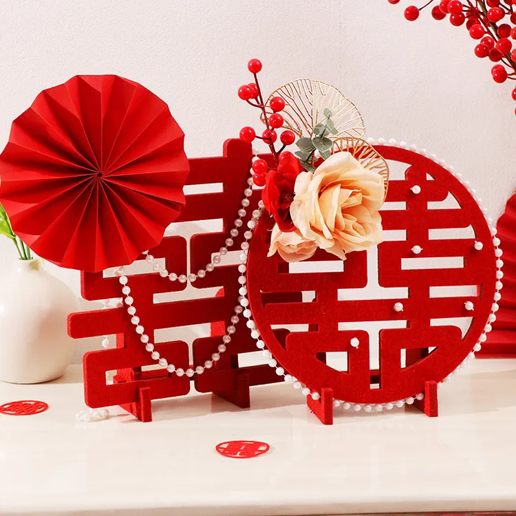 【小摆件】结婚摆件立体喜字婚房布置卧室装饰客厅婚礼摆台婚庆用