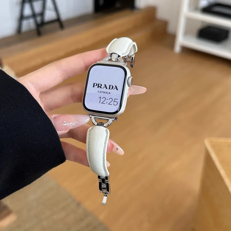 女款表带【皮质手镯式】新款表带Apple Watch真皮适用苹果表带S789E