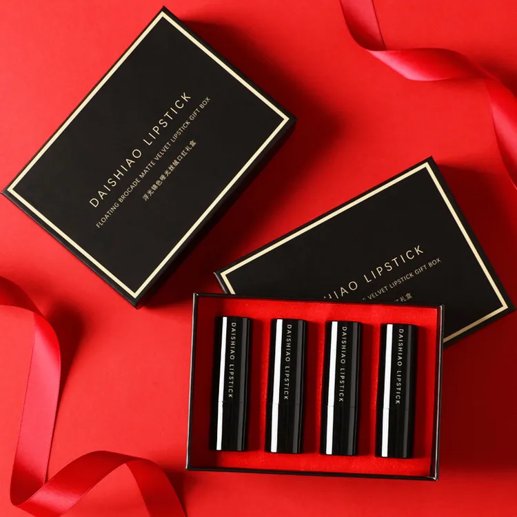 黛诗澳4支装哑光丝绒口红礼盒显白唇膏浮光锦色经典礼盒装