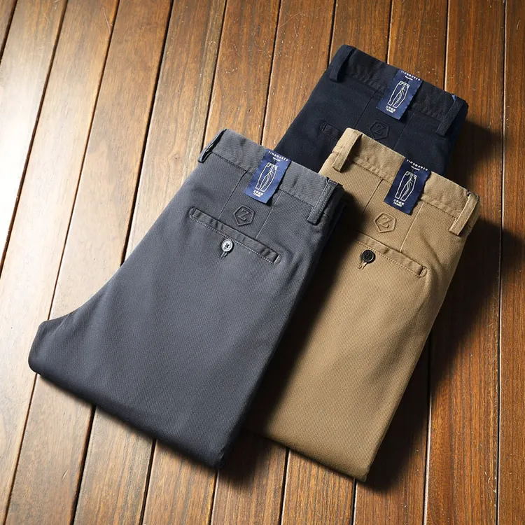 2025秋冬厚款裤子男款秋季舒适百搭男士商务免烫直筒宽松休闲长裤