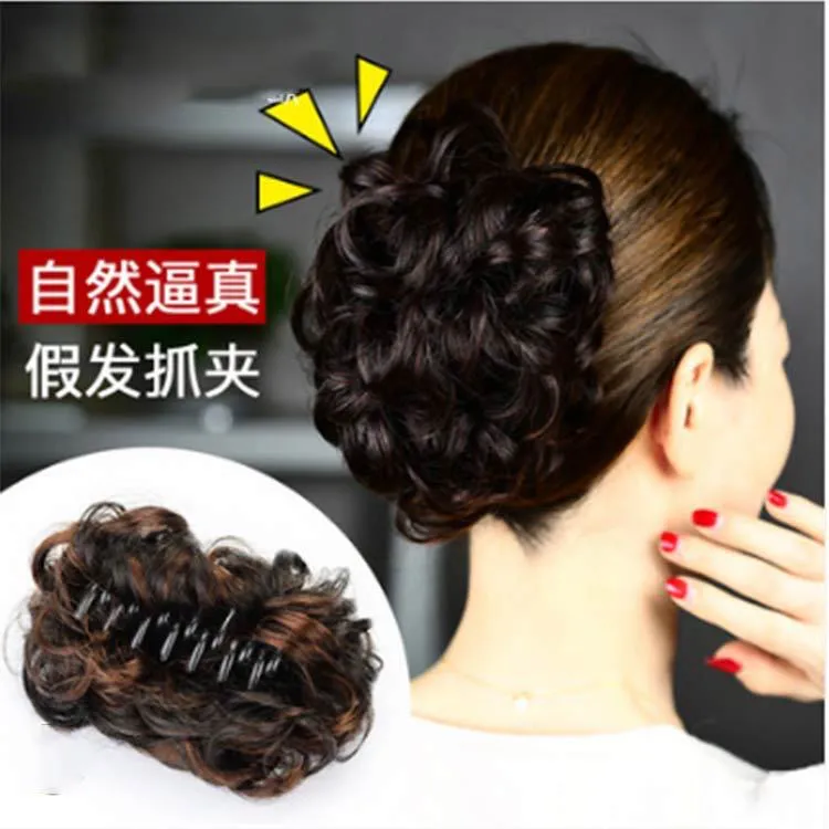 发夹发抓夹假发女发圈发包盘发器花苞女头花蓬松大发圈