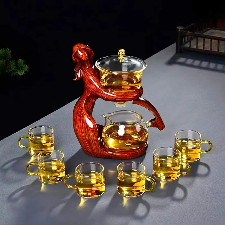 仕女创意透明过滤家用办公室高端茶具套装简约磁吸高档神器