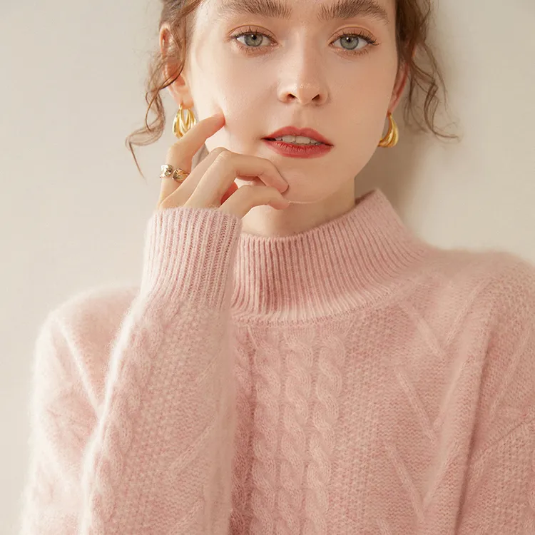 哥弟阿玛施正加厚半高领100%纯山羊绒衫女冬季软糯亲肤毛衣打底衫