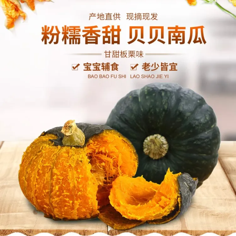 正宗贝贝南瓜 减脂餐 板栗味 粉糯香甜 小南瓜 老少皆宜4.5-5斤装