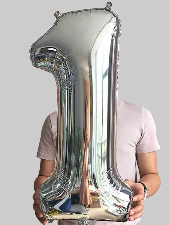 元旦节开学季数字铝膜气球金色银色数字气球铝膜气球生日派对