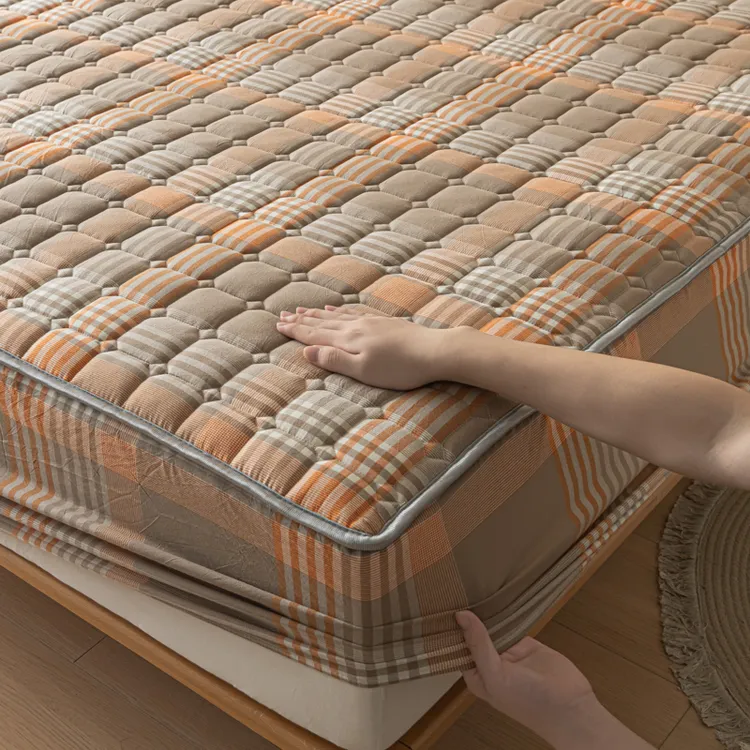 a类100%纯棉水洗棉床罩夹棉床笠加厚床单防滑防尘床垫保护套