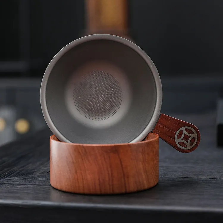 纯钛茶漏茶滤千孔一体超细茶叶滤网茶隔高档过滤网滤茶器茶道配件