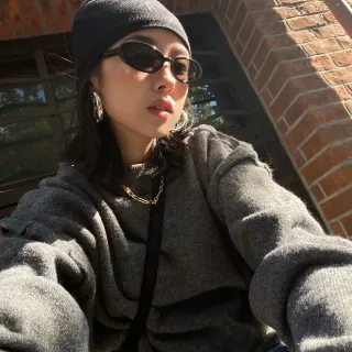 404的店韩版椭圆小框墨镜街拍凹造型小红书太阳眼镜防紫外线男女