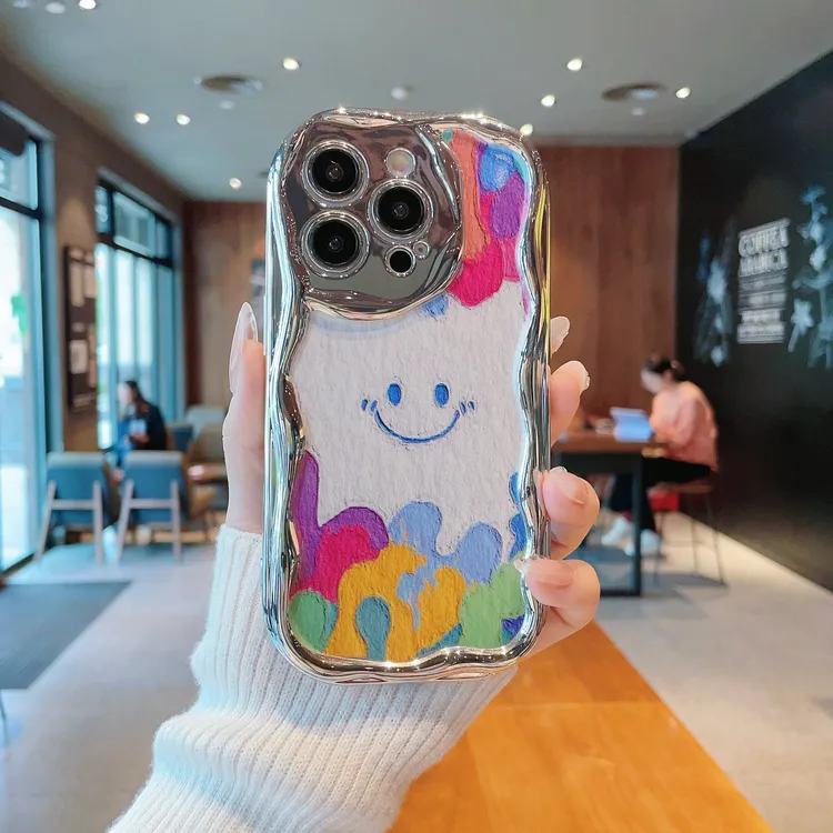 电镀曲边纹适用苹果15/iPhone/华为荣耀/oppo/vivo/小米手机壳潮