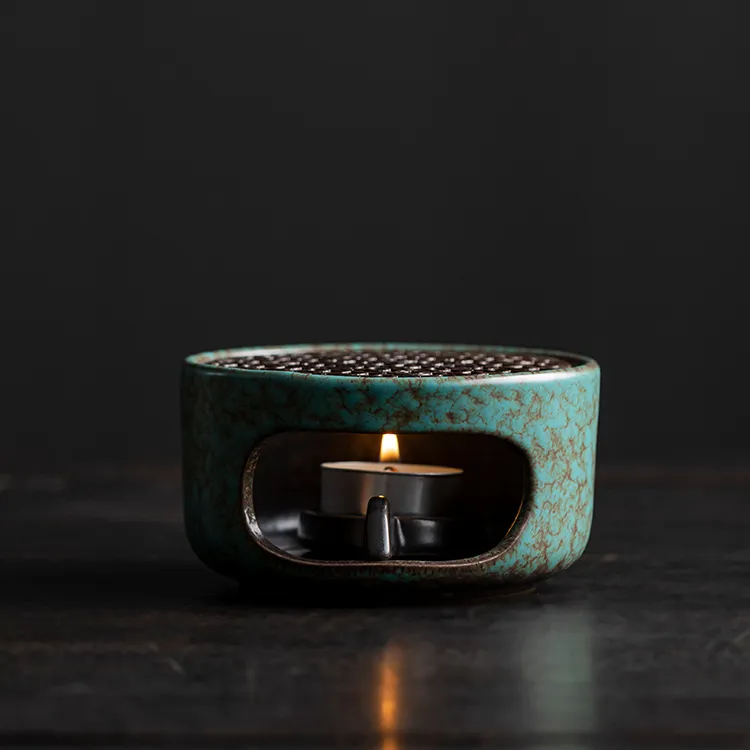 松石绿温茶炉小火炉茶壶蜡烛煮茶炉底座温茶器加热炉烘茶炉煮茶器