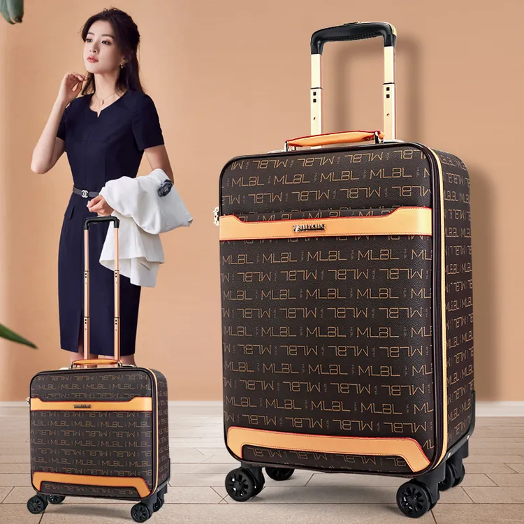 箱子2023新款复古铝框网红旅行密码登机箱轻便皮箱万向轮拉杆软箱