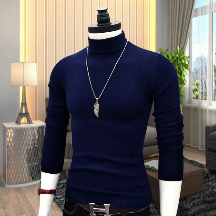 打底衫男士保暖弹力半高领毛衣针织衫上衣修身秋冬季内搭2025新款