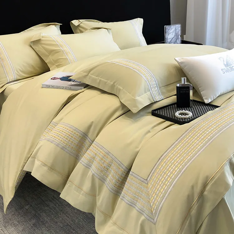 高端A类180支纯棉高档四件套全棉裸睡床轻奢套秋冬季加厚床上被套