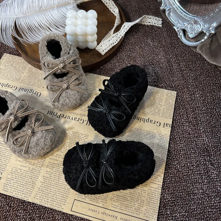 秋冬女宝宝鞋子保暖棉鞋女婴软底学步鞋小公主鞋女孩毛毛鞋一两岁