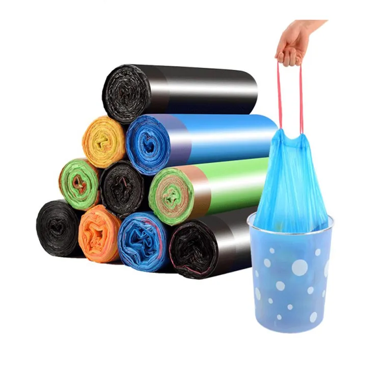 工厂垃圾袋家用手提式加厚抽绳收口背心式黑厨房拉圾塑料袋一次性