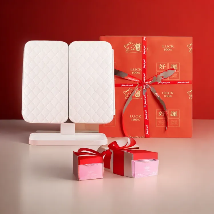 化妆镜带灯led折叠贝壳镜三色可调节无极调光美妆镜家用宿舍