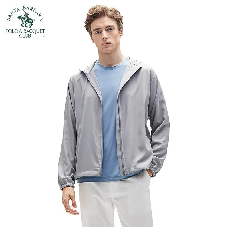 【银座时尚】圣大保罗男夏防晒衣运动上衣连帽遮阳轻薄透气外套