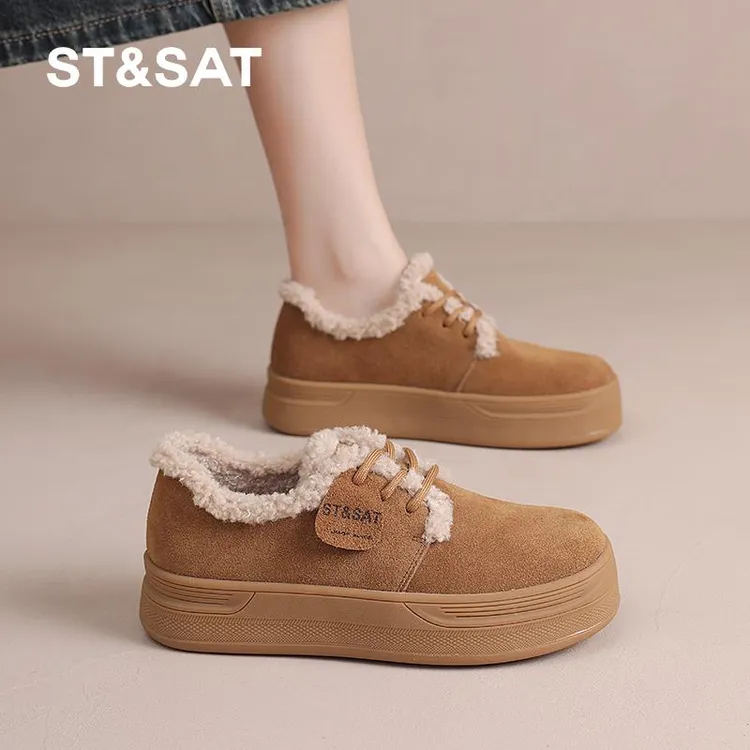 星期六全包勃肯鞋女冬2025冬季新款女款女鞋真皮加绒加厚保暖棉鞋