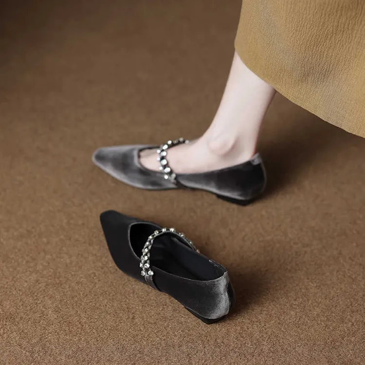 木木286-3低跟绝美法式玛丽珍女时尚浅口鞋高级宴会小跟百搭单鞋