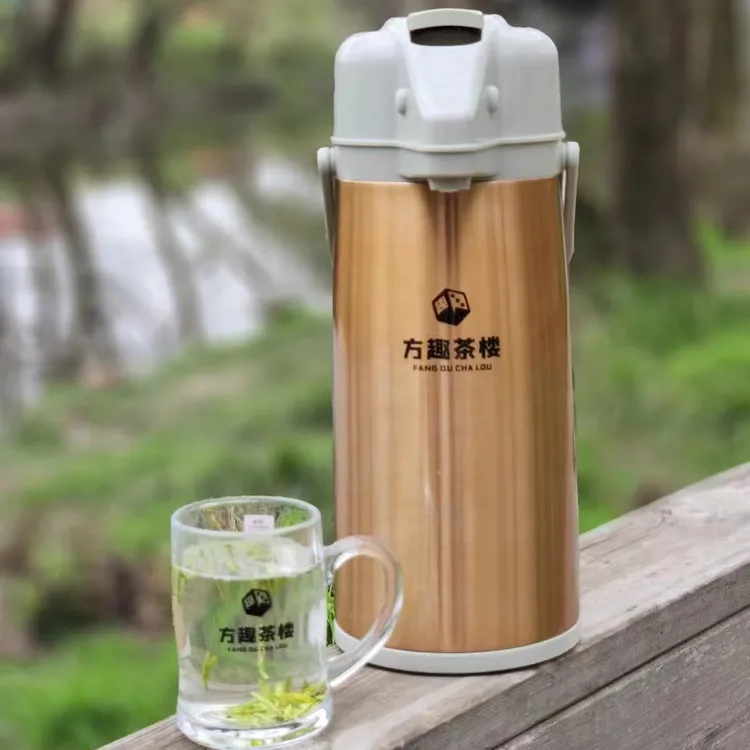 棋牌室按压式热水壶保温瓶麻将馆茶楼家用大容量茶瓶开水瓶保温壶