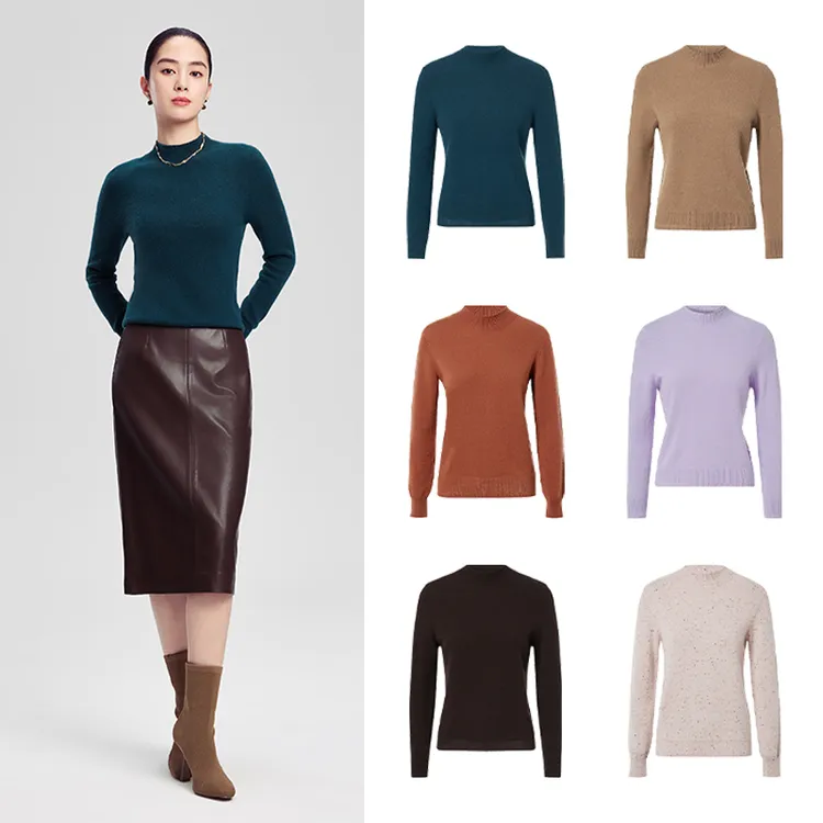 赢智尚百搭纯色针织衫新款长袖圆领套头六色针织衫ZZ00433