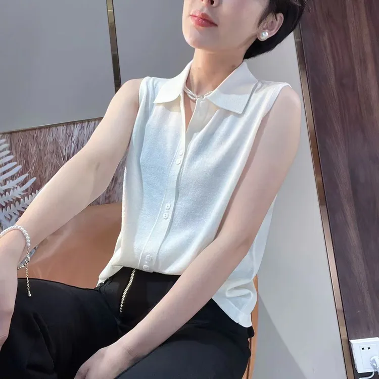 【百搭神器】精纺羊毛POLO领无袖套头背心MG3192