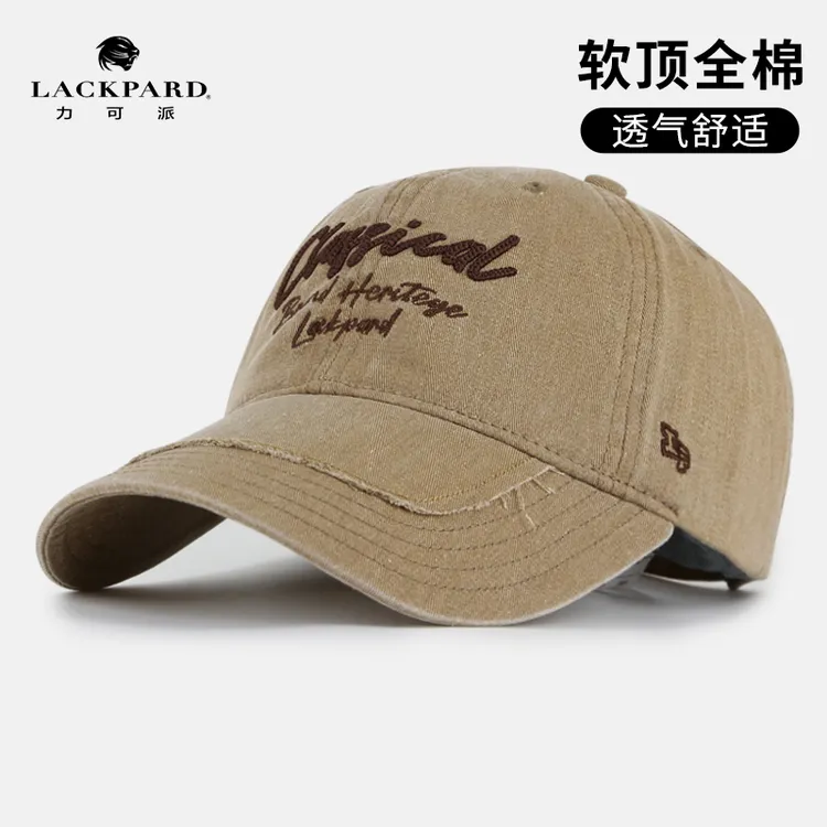 LACKPARD棒球帽秋冬男女全棉软顶户外休闲鸭舌帽大帽檐显脸小帽子