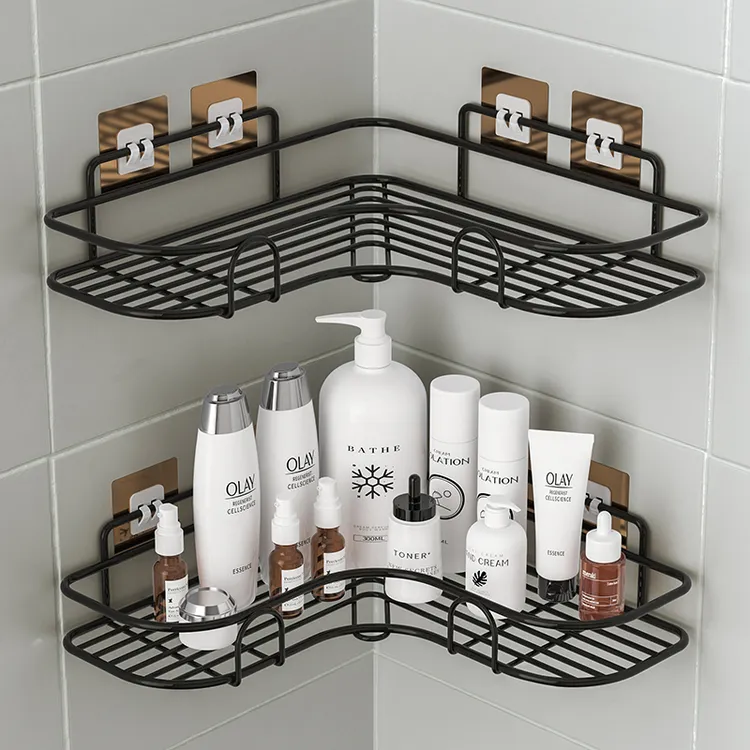 过早免打孔卫生间浴室洗漱台置物架洗手间三角架厕所壁挂厨房收纳