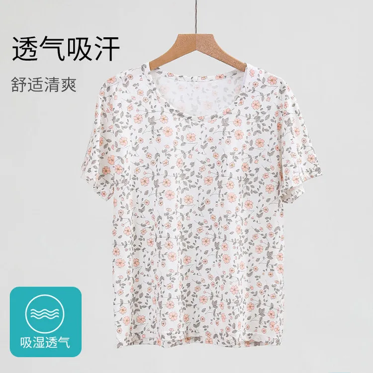 新款纯棉摩登打底汗衫正宗夏季薄款休闲百搭半袖印花短袖透气汗衫
