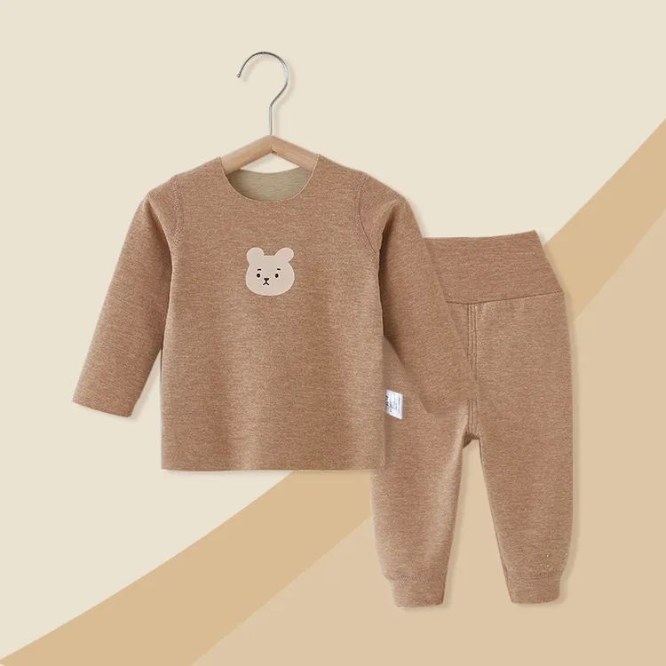儿童德绒秋衣秋裤套装秋冬季高腰婴儿保暖睡衣服宝宝保暖内衣套装