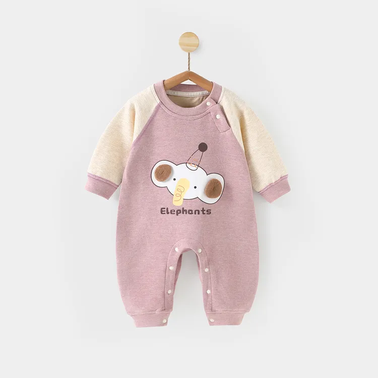 婴儿衣服冬季连体衣新生儿衣服宝宝睡衣德绒保暖内衣秋冬打底爬服