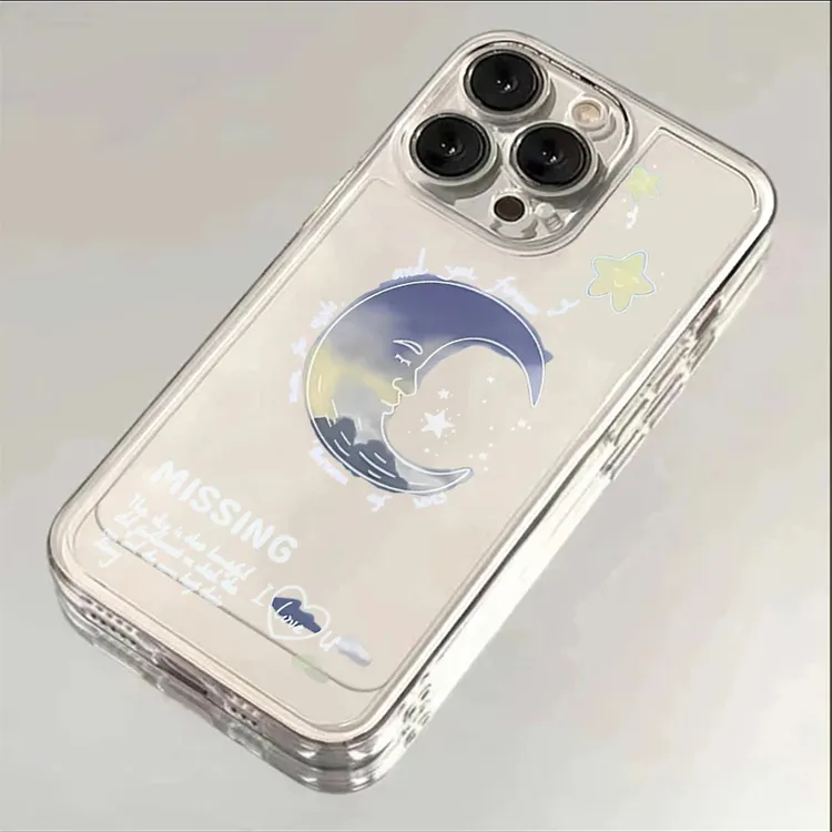 创意月亮英文适用苹果16pro手机壳新款iphone15太空壳14/13防摔12