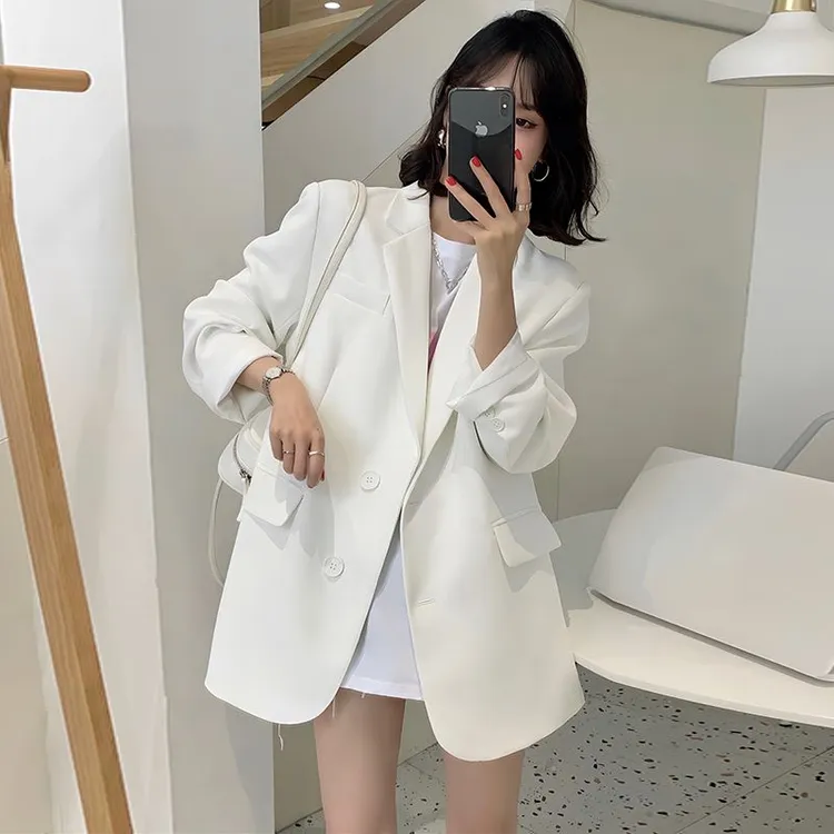 白色小西装外套女2025年新款高级感春秋冬季小个子短款休闲西服