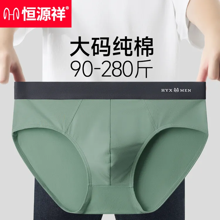 恒源祥男士内裤三角裤透气纯棉男款底裤肥佬加肥加大码宽松男裤衩