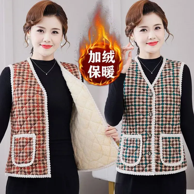 【品质推荐】新款保暖锁温女士保暖花马甲民族风马夹背心