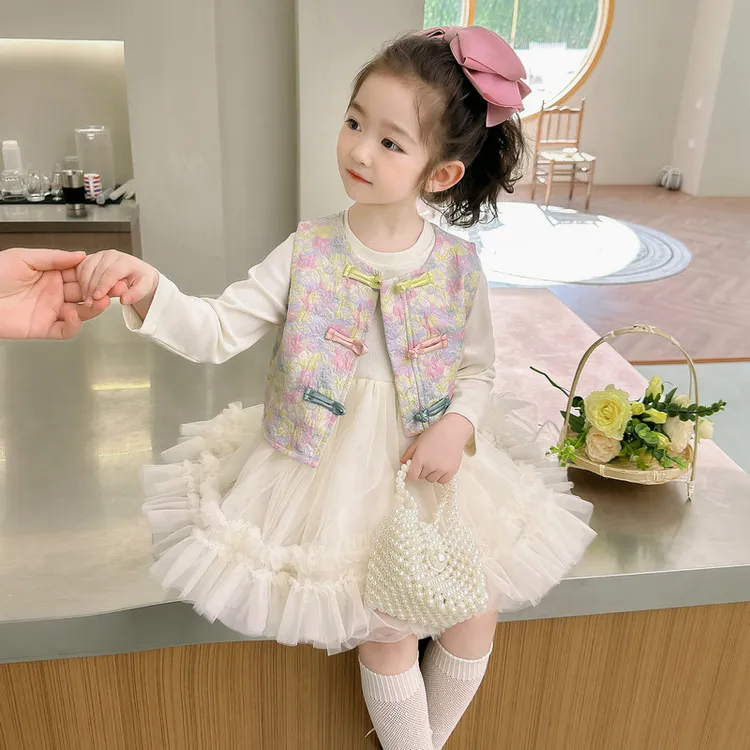 女洋气套装儿童衣服秋装2025新款公主裙子女宝宝女童春秋季连衣裙