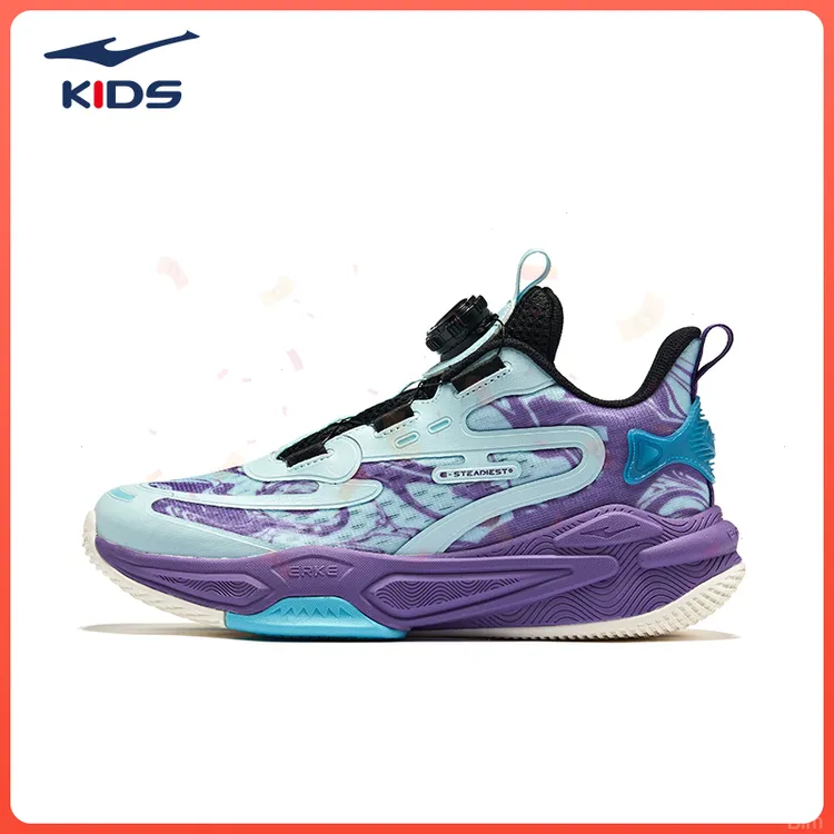 erke/鸿星尔克儿童透气跑步舒适训练缓震篮球鞋男童中大童运动鞋