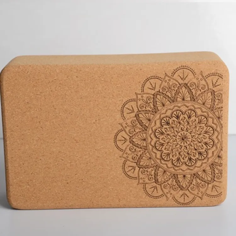 软木瑜伽砖750克橡木软木瑜伽砖块高密度辅助工具艾扬格