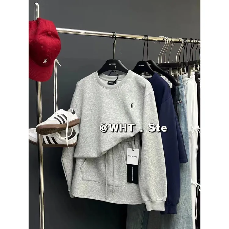 韩版运动卫衣套装裙女春秋新款圆领休闲上衣显瘦半身短裙两件套潮