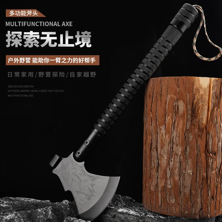 户外携带式斧头露营手斧一体工兵斧多功能战斧野外劈柴生存斧子  