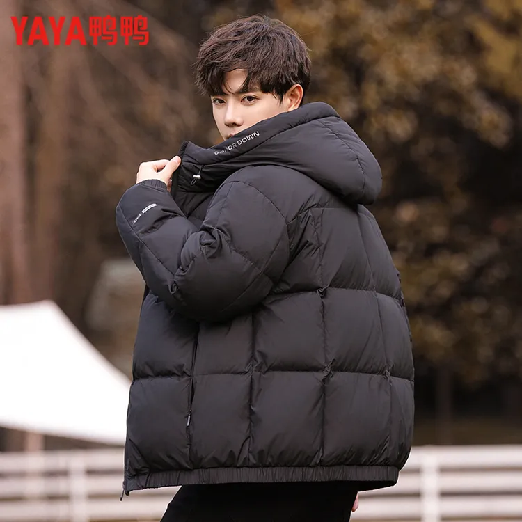 鸭鸭羽绒服男短款青少年学生加厚品牌面包服冬季外套YE3B711065A