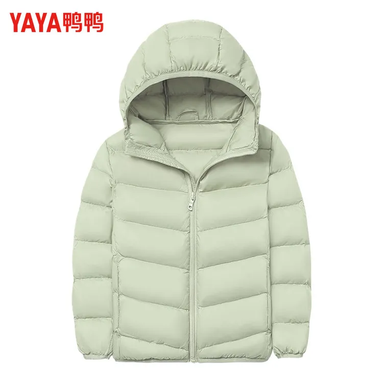 鸭鸭儿童轻薄羽绒服男宝宝女中小童短款连帽洋气大童YE3A800052Y