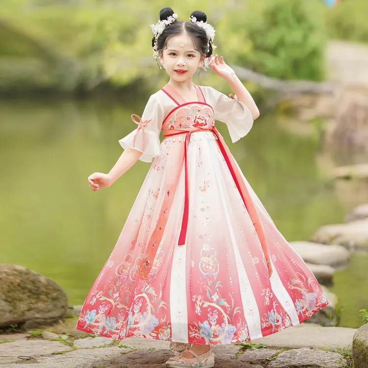 女童汉服2025夏季中国风飘逸仙气改良襦裙小女孩仙气古风连衣裙夏