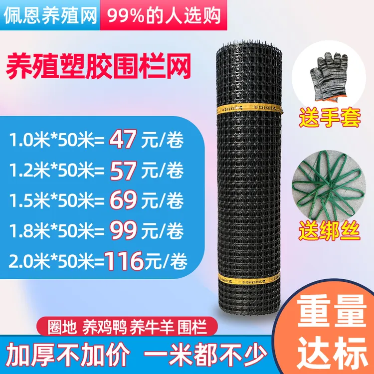 塑胶围栏黑色塑料网格养殖网鱼塘防护养鸡鸭鹅圈果园菜园隔离栅栏