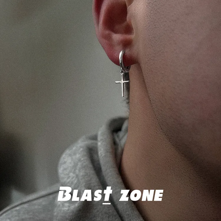 925银耳饰 cross美式十字架耳环高级感简约小众个性耳钉饰品男士